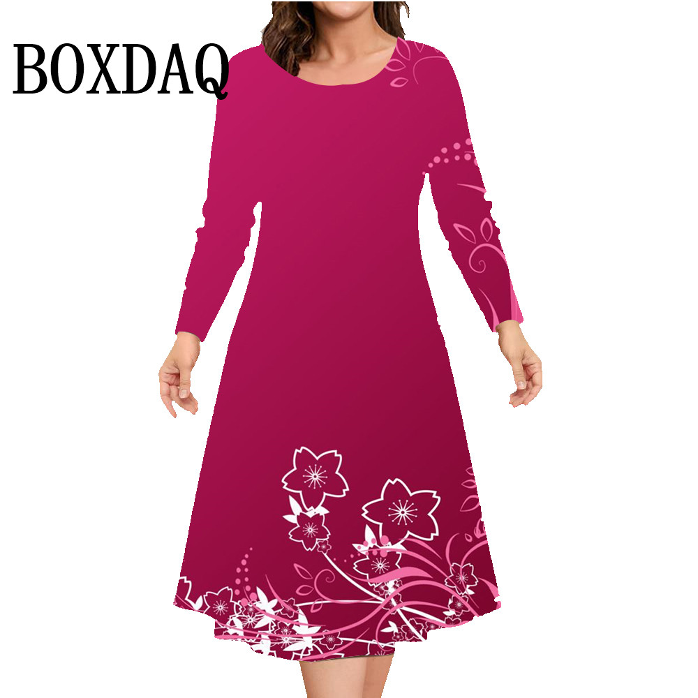 Winter Clothing For Plus Size Women - Sonbahar Kış uzun kollu elbise Kadın