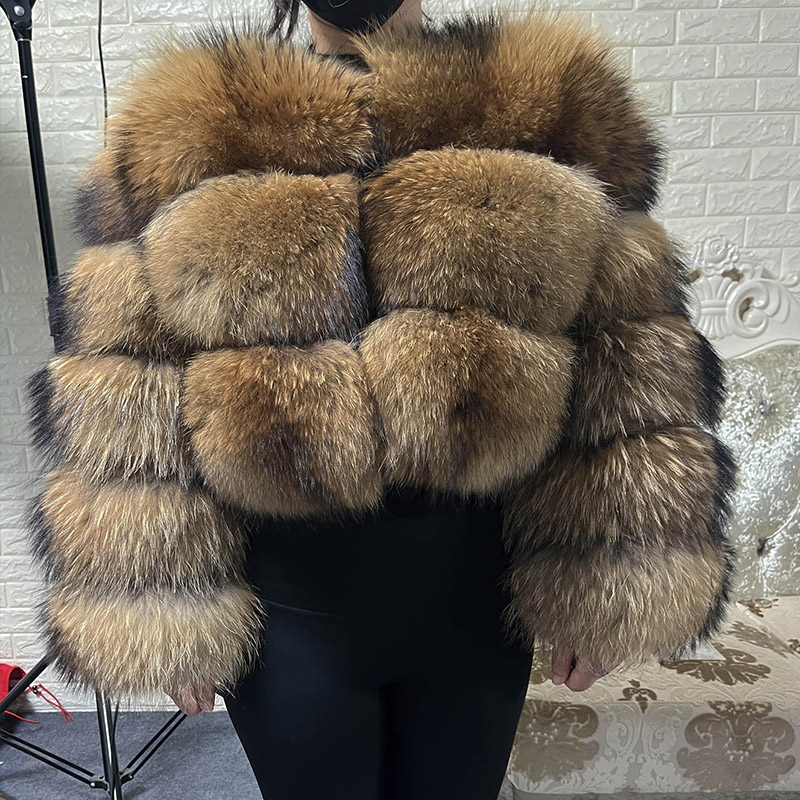Winter Clothing For Plus Size Women - Artı Boyutu Üstleri Kahverengi Kürk Maomaokong