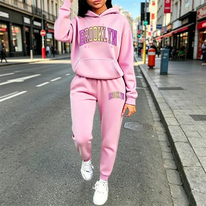 Winter Clothing Men Style - Günlük Kadın Kıyafetleri Baskılı Kapüşonlu Sweatshirt