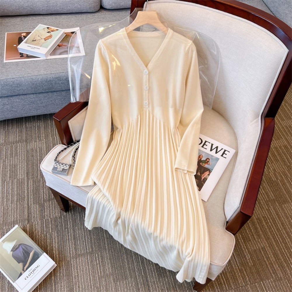 Günlük Şık V Yaka Düğmeli Örme - Winter Clothing For Plus Size Women incelemesi ve fiyatı