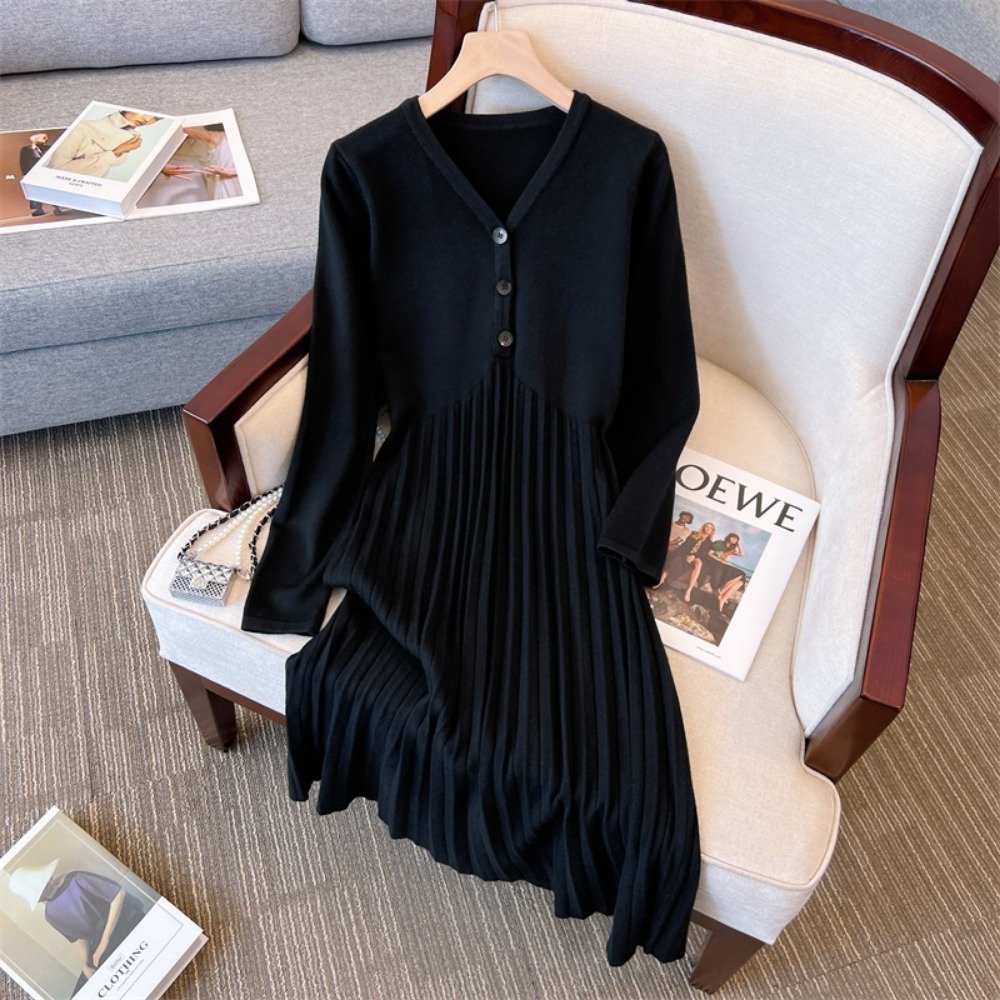 Günlük Şık V Yaka Düğmeli Örme - Winter Clothing For Plus Size Women incelemesi ve fiyatı