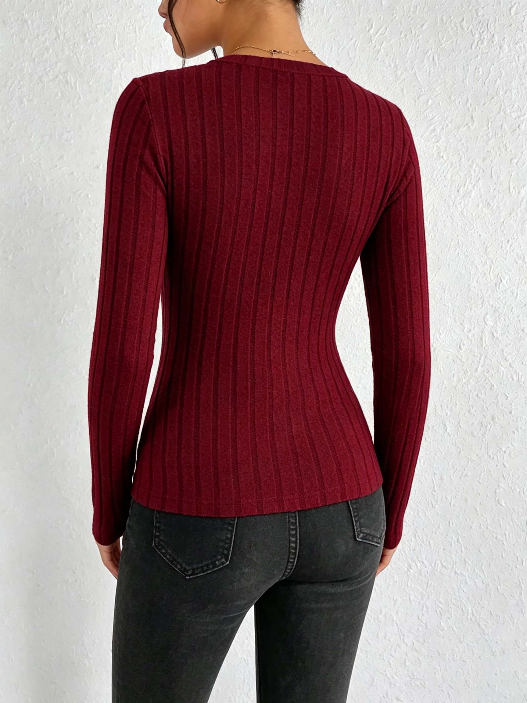 Kadın Düz V Yaka Nervürlü Örme - Winter Clothing For Women incelemesi ve fiyatı