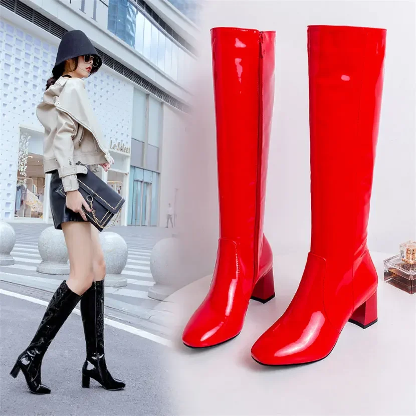 Kırmızı beyaz rugan kadın diz  - Winter Clothing For Women incelemesi ve fiyatı